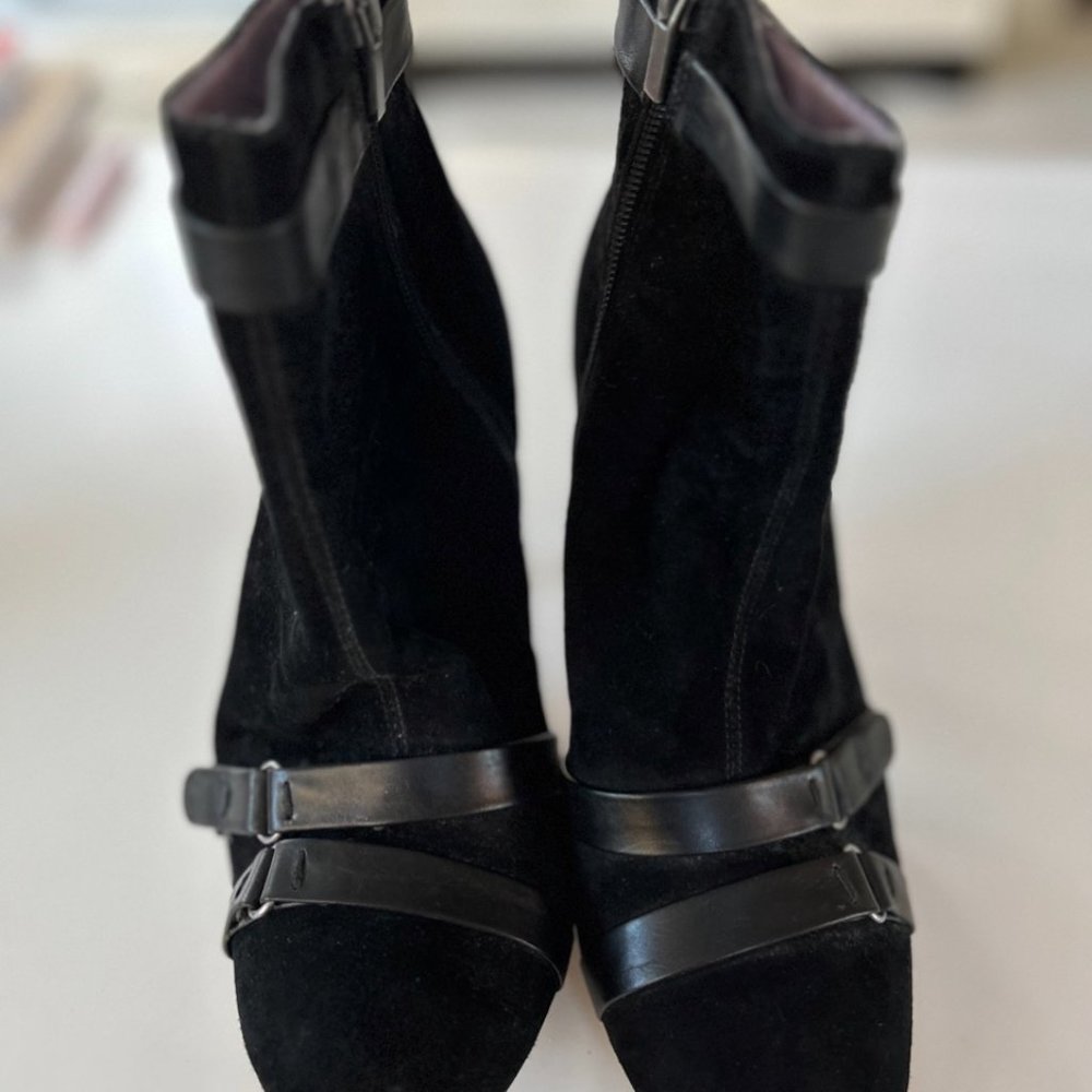 Charles David Black Suede Stiletto Booties, Size 9.5